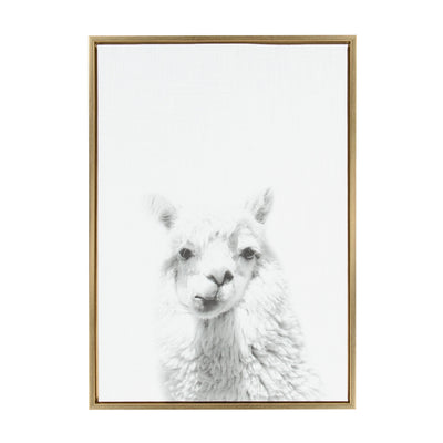 Sylvie Alpaca Framed Canvas by Simon Te of Tai Prints
