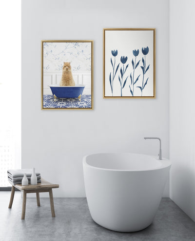 Sylvie Alpaca In Eclectic Blue Bath Framed Canvas by kateandlaurel - product image 11 for Resin Society