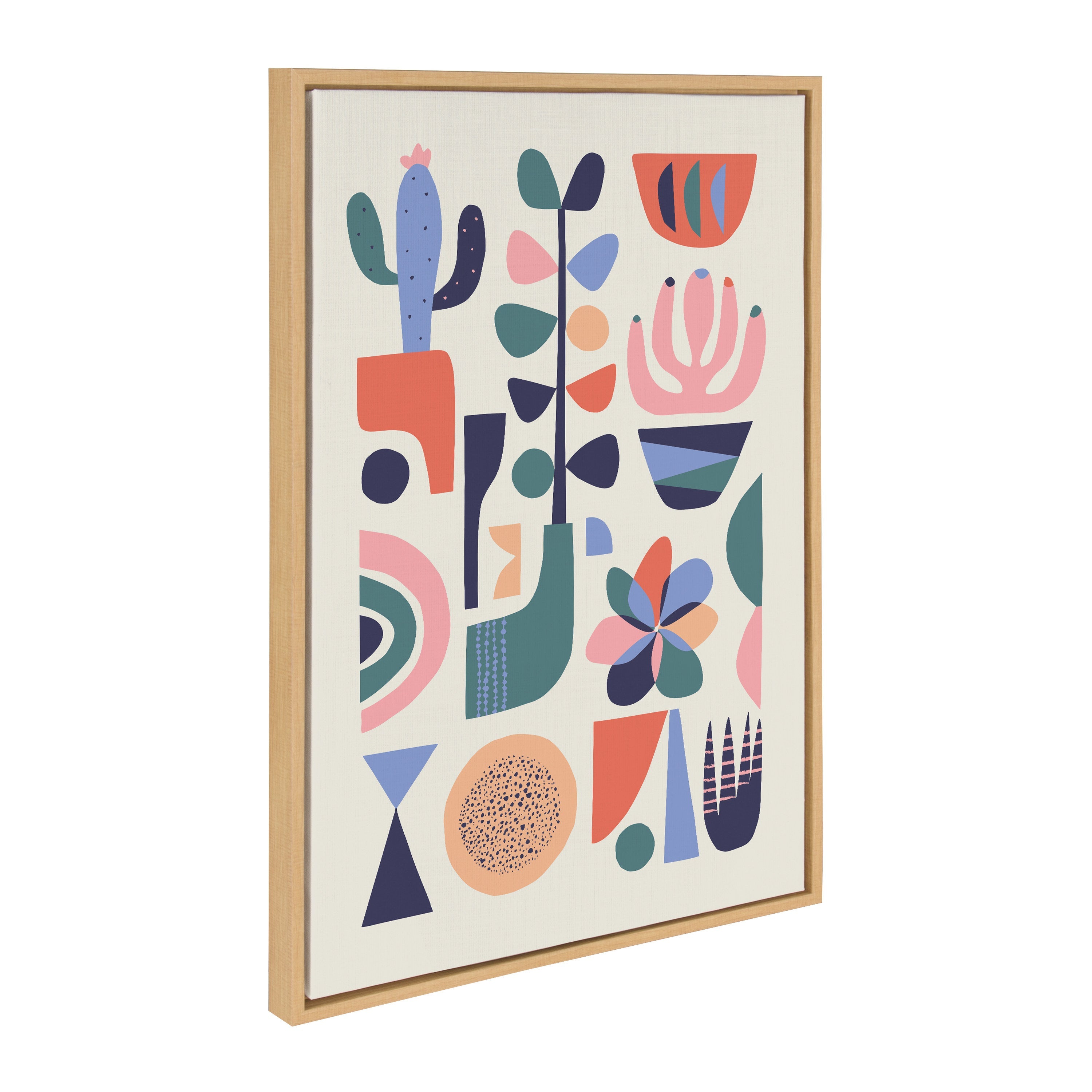 Sylvie Mid Century Succulents Framed Canvas