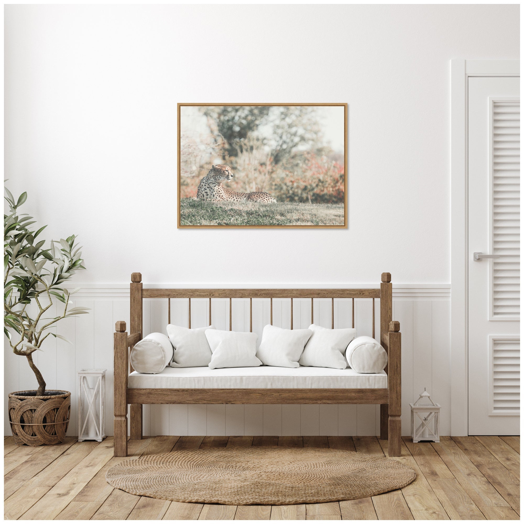 Sylvie Cheetah Glance Framed Canvas by Alicia Abla