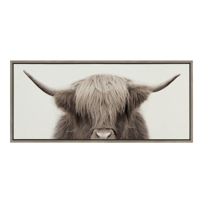 Sylvie Hey Dude Highland Cow Color Framed Canvas by The Creative Bunch by kateandlaurel - product image 17 for Resin Society