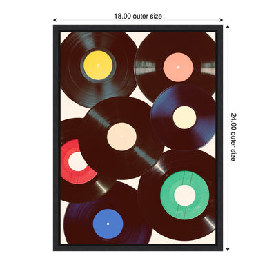 Sylvie Retro Vinyl Framed Canvas by Honey Island Studio