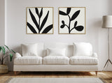 Sylvie Modern Botanical Neutral Abstract 1 Framed Canvas