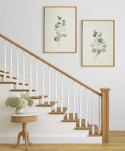 Sylvie Eucalyptus Framed Canvas Set by Maja Mitrovic