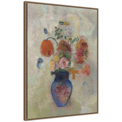 Large Vase with Flowers 1912 Odilion Redon by Nostalgia Prints Framed Canvas Wall Art Print