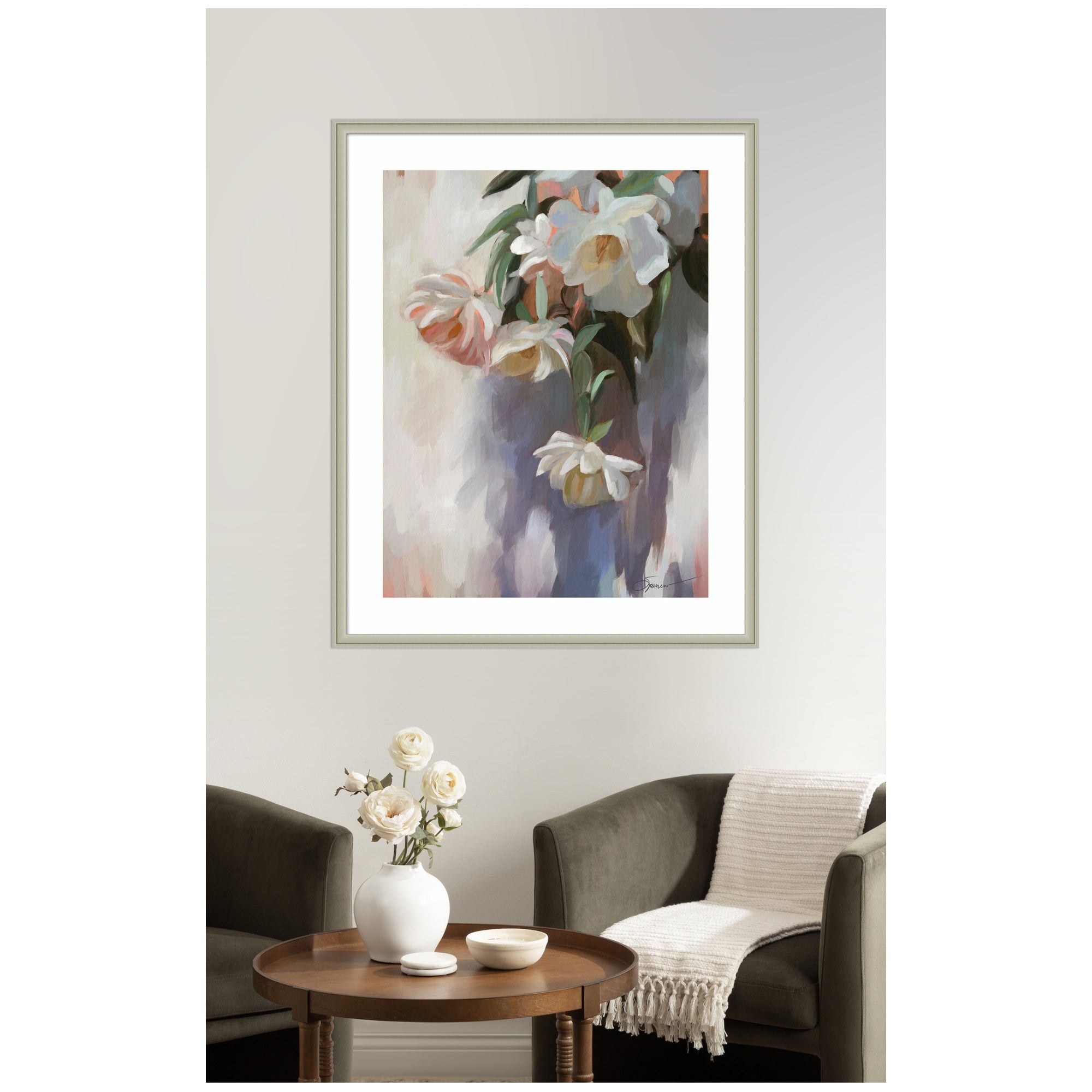 Framed Art Dangle Thumb Pastel Flower Bouquet by Mary Sparrow