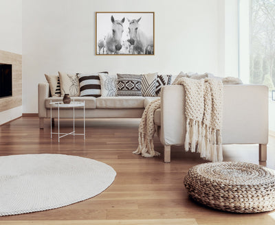 Sylvie Camargue Horse XVII BW Framed Canvas by Laura Evans by kateandlaurel - product image 6 for Resin Society