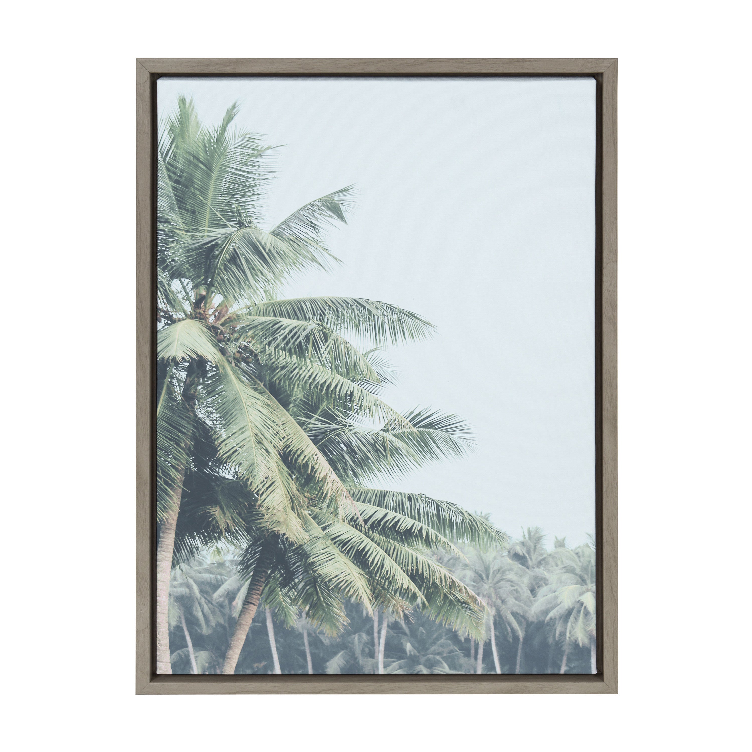 Sylvie Pale Green Coconut Palm Trees Framed Canvas by The Creative by kateandlaurel - product image 9 for Resin Society