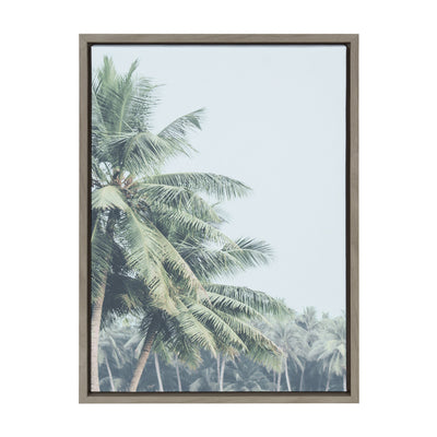 Sylvie Pale Green Coconut Palm Trees Framed Canvas by The Creative by kateandlaurel - product image 9 for Resin Society
