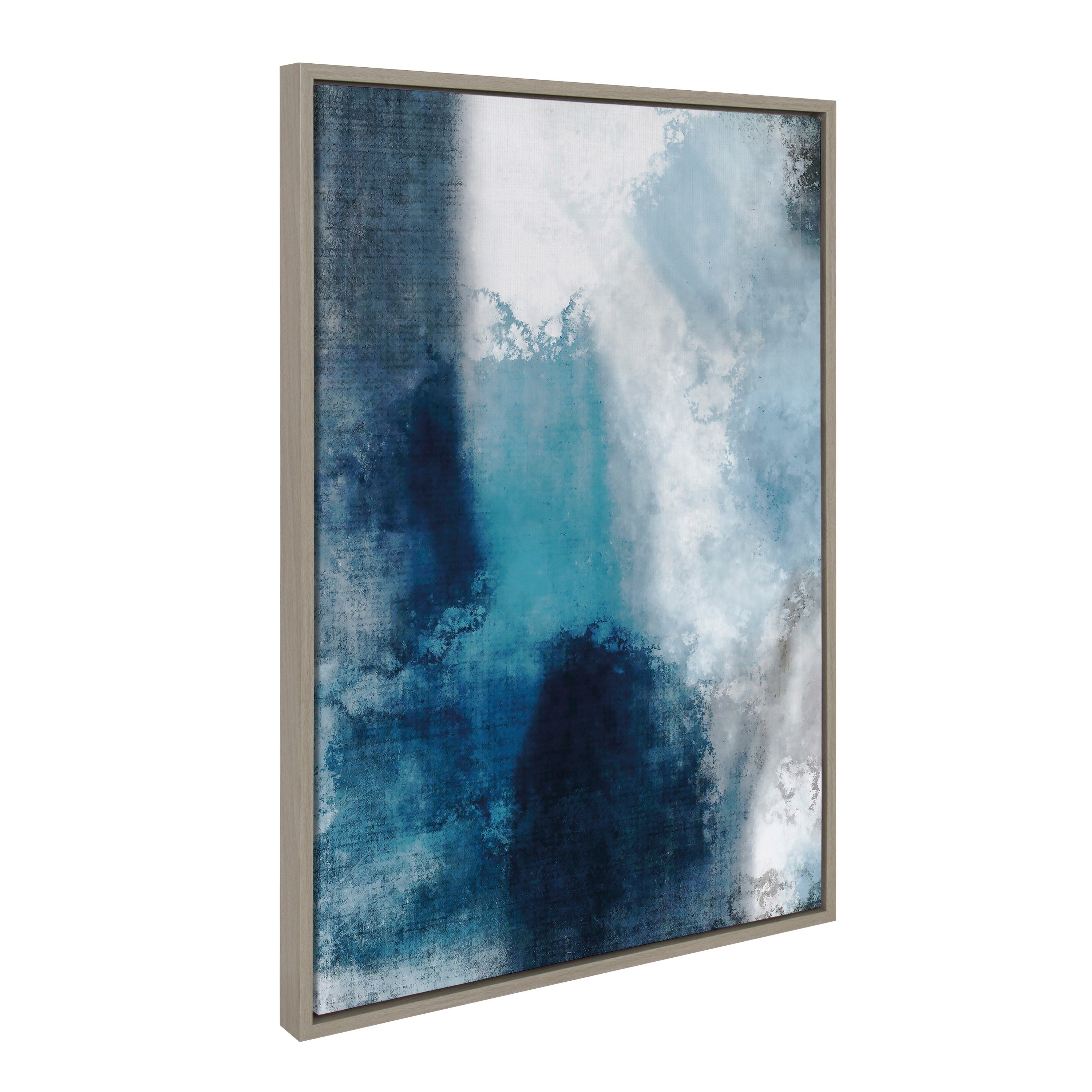 Sylvie Aqua Abstract 1 Framed Canvas by kateandlaurel - product image 11 for Resin Society