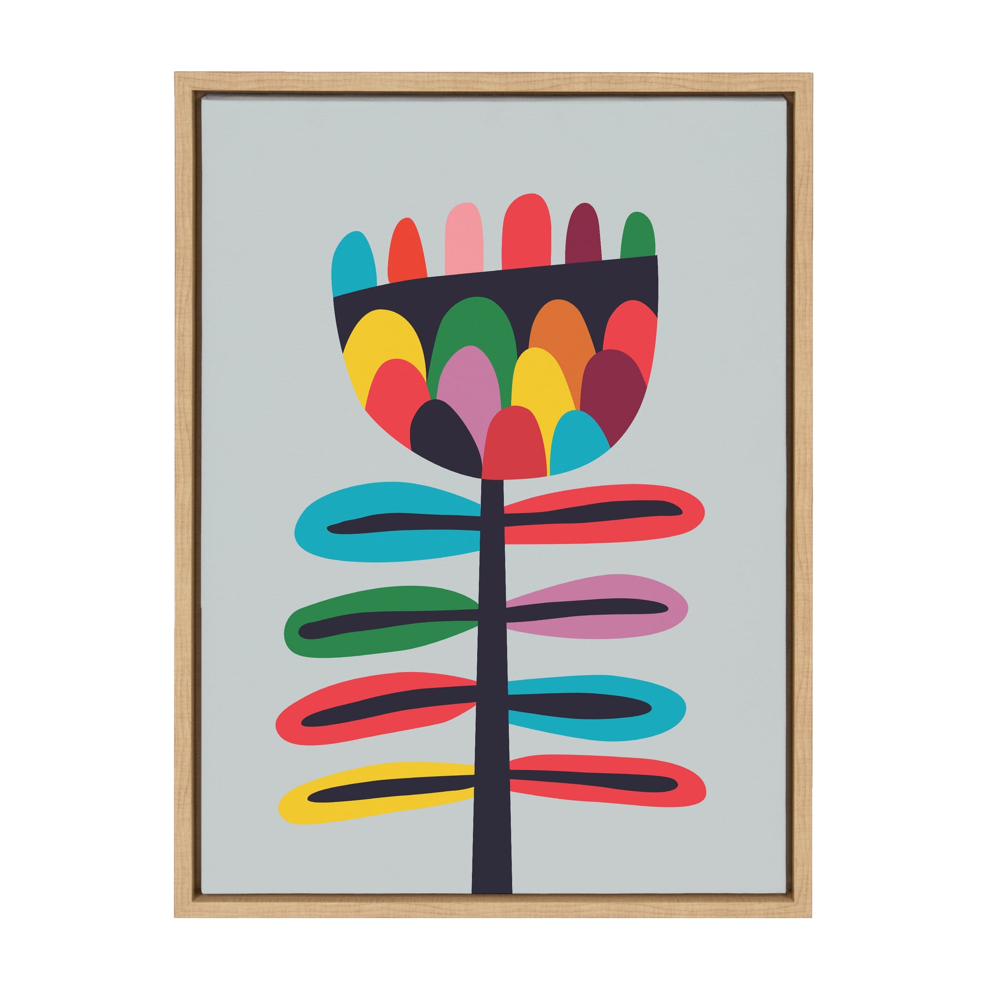 Sylvie Mid Century Modern Wildflower Framed Canvas by kateandlaurel - product image 10 for Resin Society