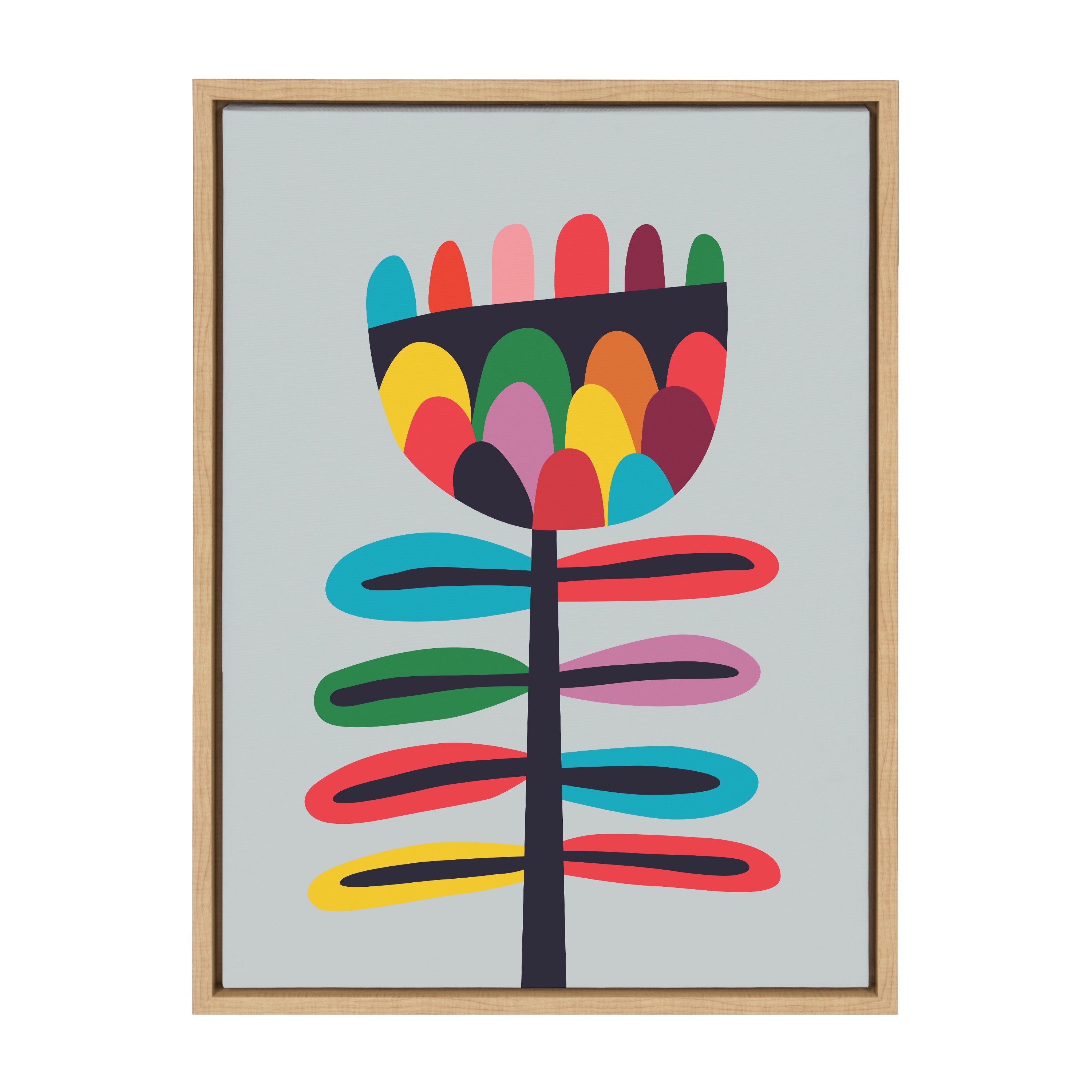 Sylvie Mid Century Modern Wildflower Framed Canvas by kateandlaurel - product image 10 for Resin Society