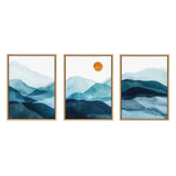 Sylvie Blue Mountain Range Framed Canvas Set by kateandlaurel - product image 13 for Resin Society