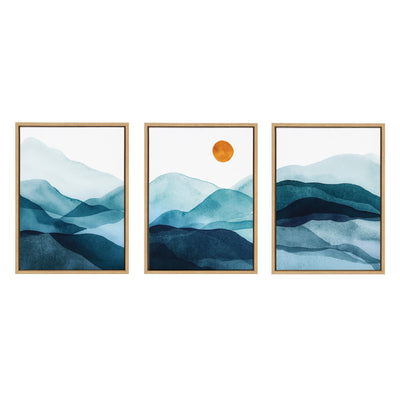 Sylvie Blue Mountain Range Framed Canvas Set by kateandlaurel - product image 13 for Resin Society
