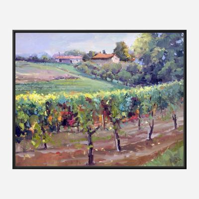 Charentes Vineyard Artist Enhanced Canvas Print