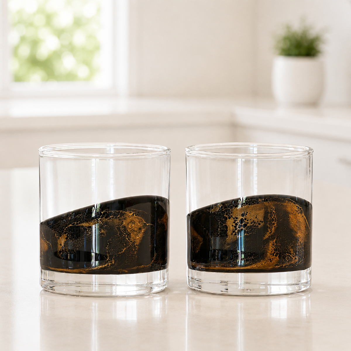 Resin Coated Whisky Glasses (Set of 2) - back in stock!