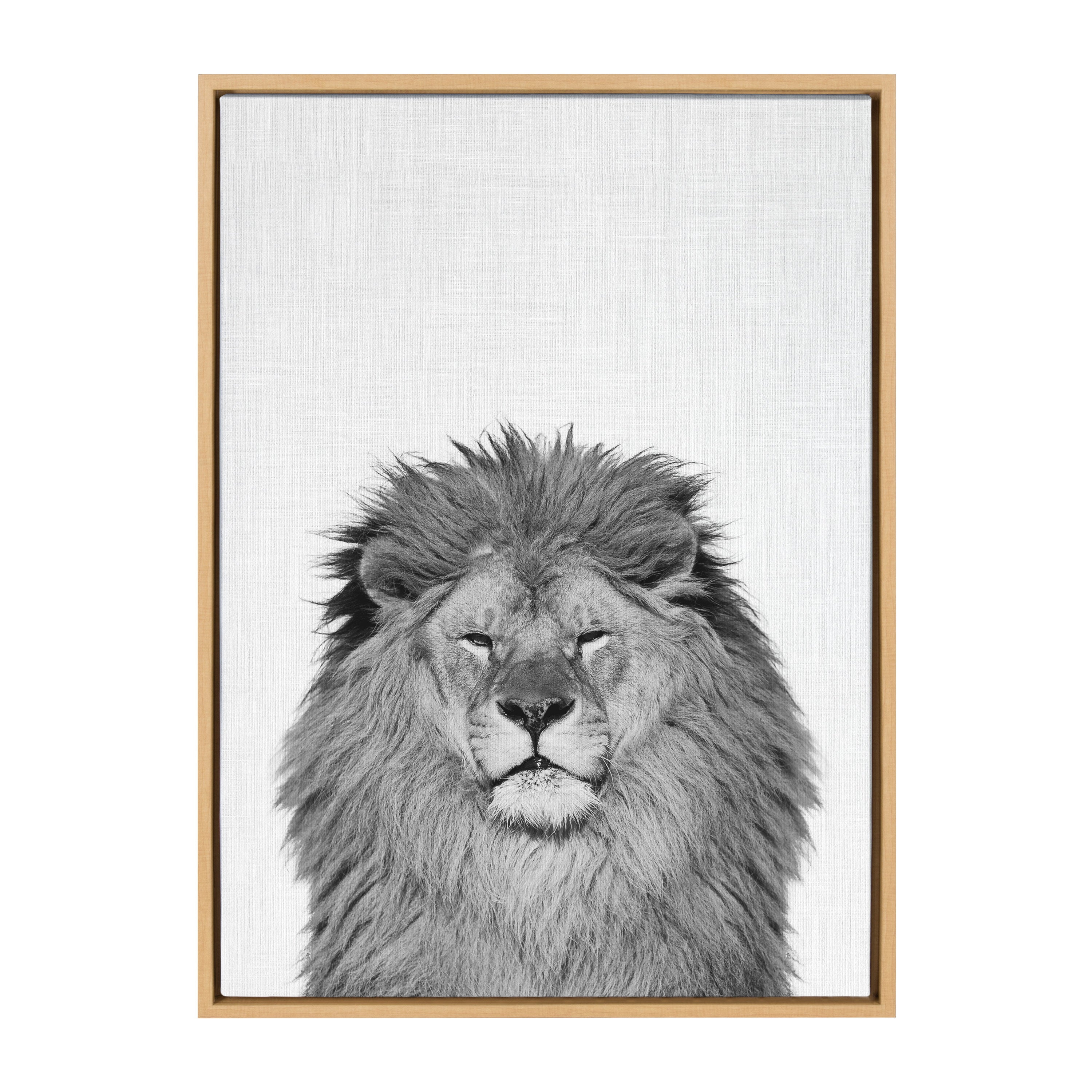 Sylvie Lion Framed Canvas by Simon Te Tai by kateandlaurel - product image 12 for Resin Society