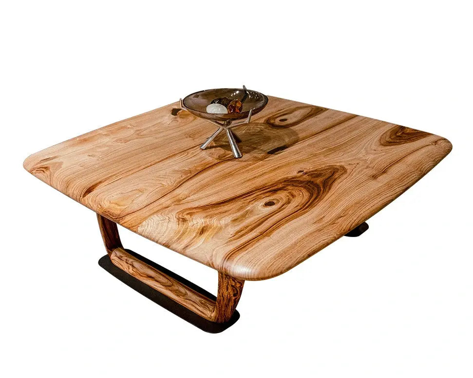 Rustic Solid Chestnut Wood Coffee Table with Chestnut Legs by Gizz - main product image for Resin Society