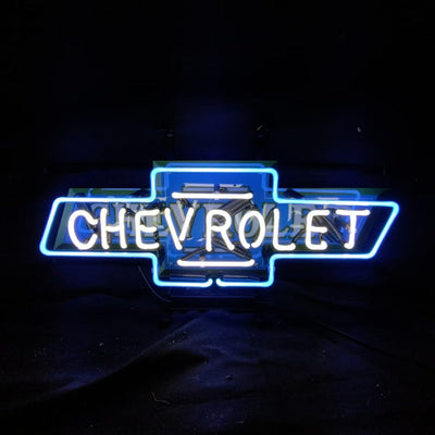 Chevrolet Font Classic Bowtie Logo Neon Signs
