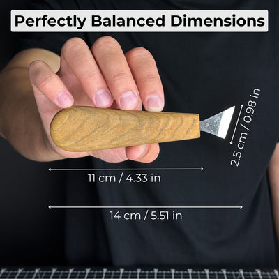 Sharky Forged Steel Tools Chip Carving Knife with 2.5 cm blade and wooden handle