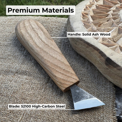 Sharky Forged Steel Tools Chip Carving Knife with 2.5 cm blade and wooden handle