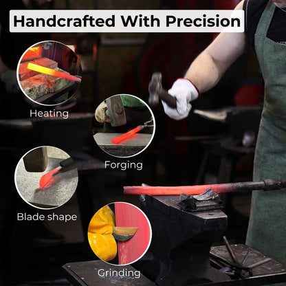 Hand-forged chip carving knife with 3 cm blade and ash wood handle