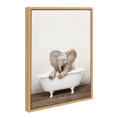 Sylvie Baby Elephant No 6 in Rustic Bath Framed Canvas by kateandlaurel - product image 19 for Resin Society