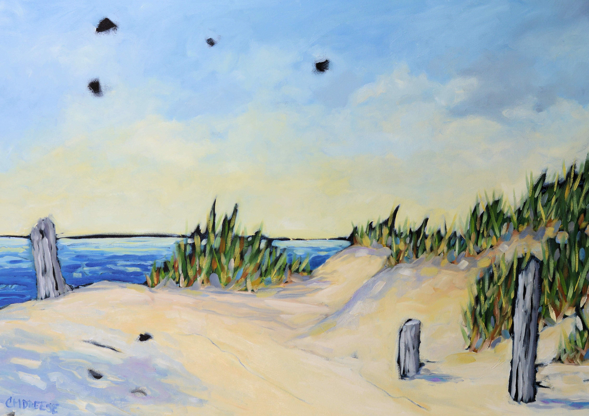"Peace at the Lake" Beach Glass Art Print by Dreese Fine Art - Resin Society