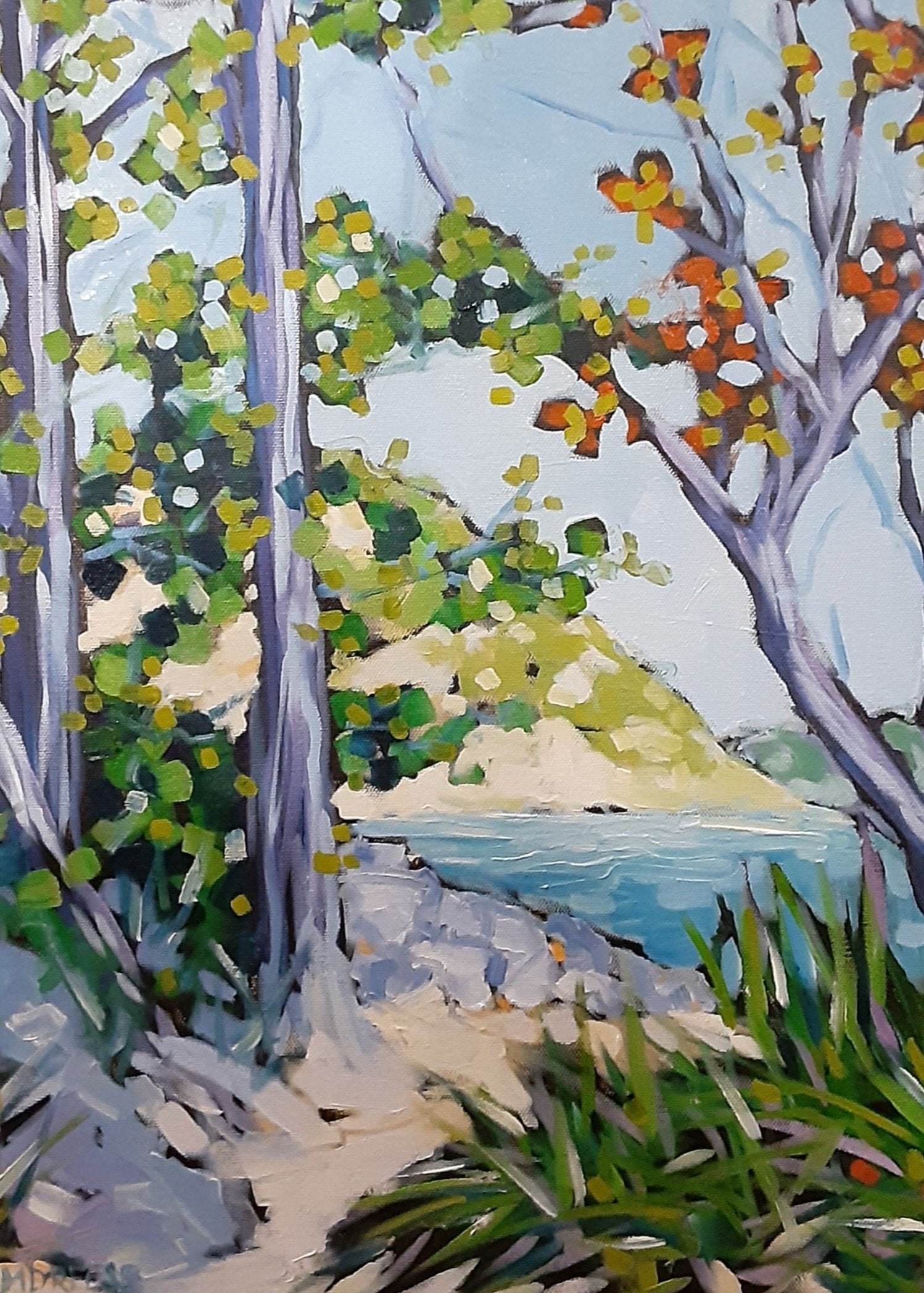 "A Walk Along the Shoreline" Beach Glass Art Print by Dreese Fine Art - Resin Society