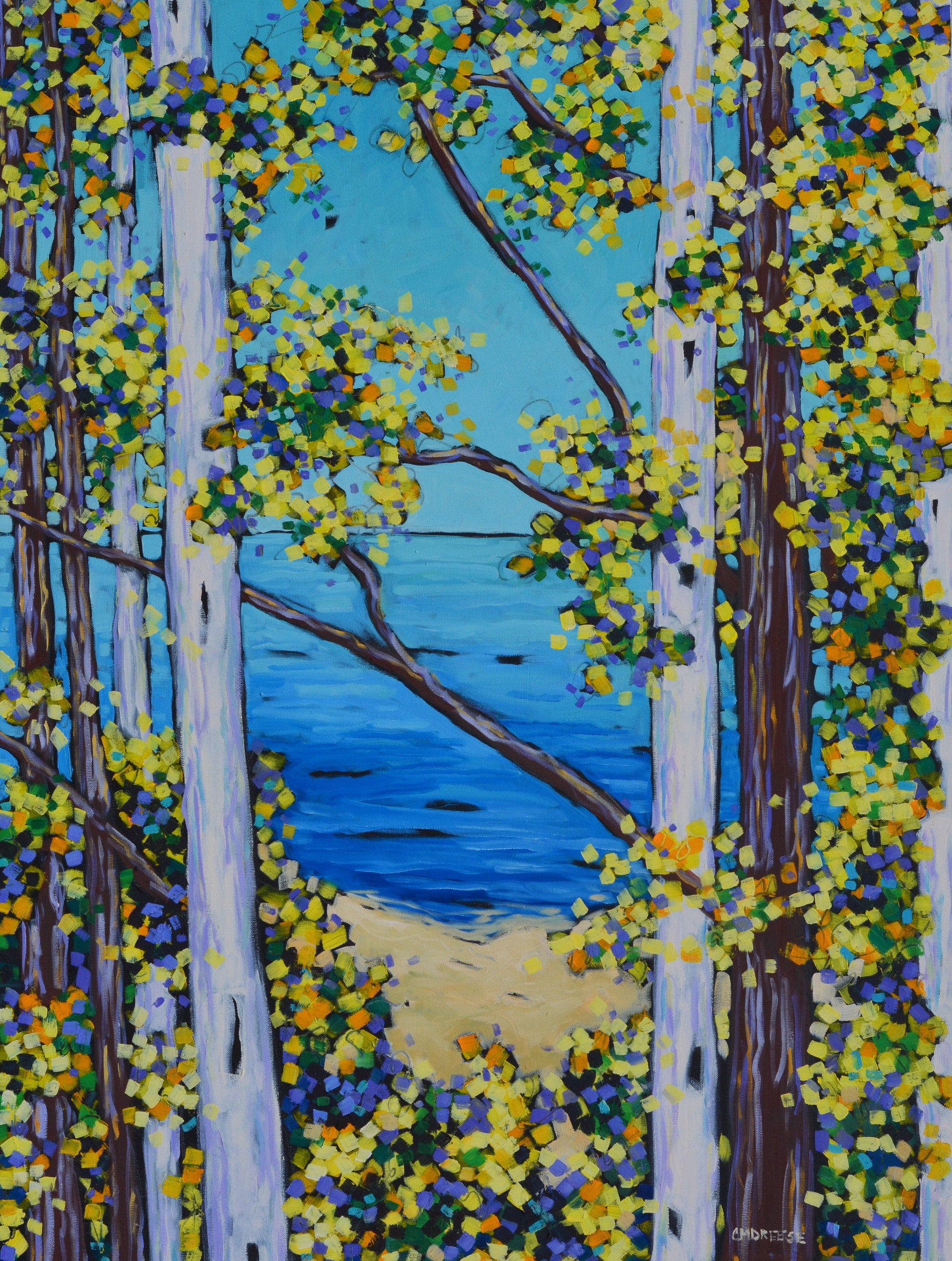 "Overlooking the Bluff" Oil Painting on Canvas. Artist Christi Dreese by Dreese Fine Art - main product image for Resin Society