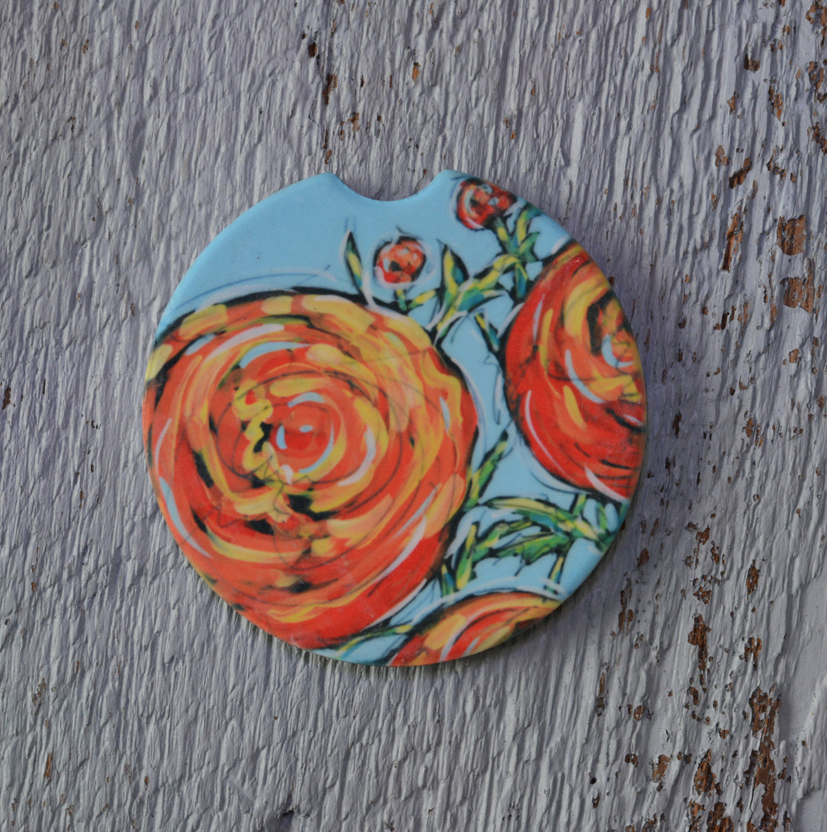 Car Coaster: Blue Bell. Artist Christi Dreese by Dreese Fine Art - Resin Society