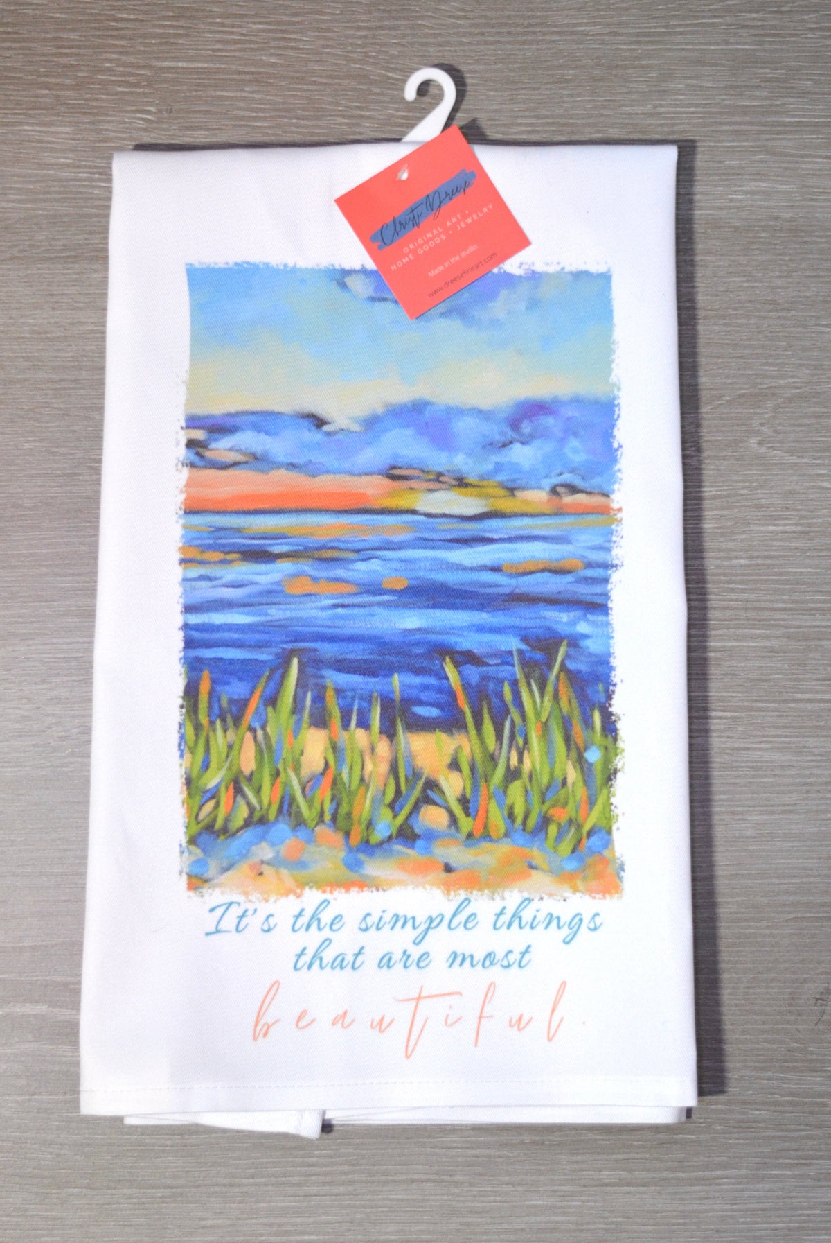 Dish Towel - "Beach Sunset Kitchen Towel" detail image - Resin Society