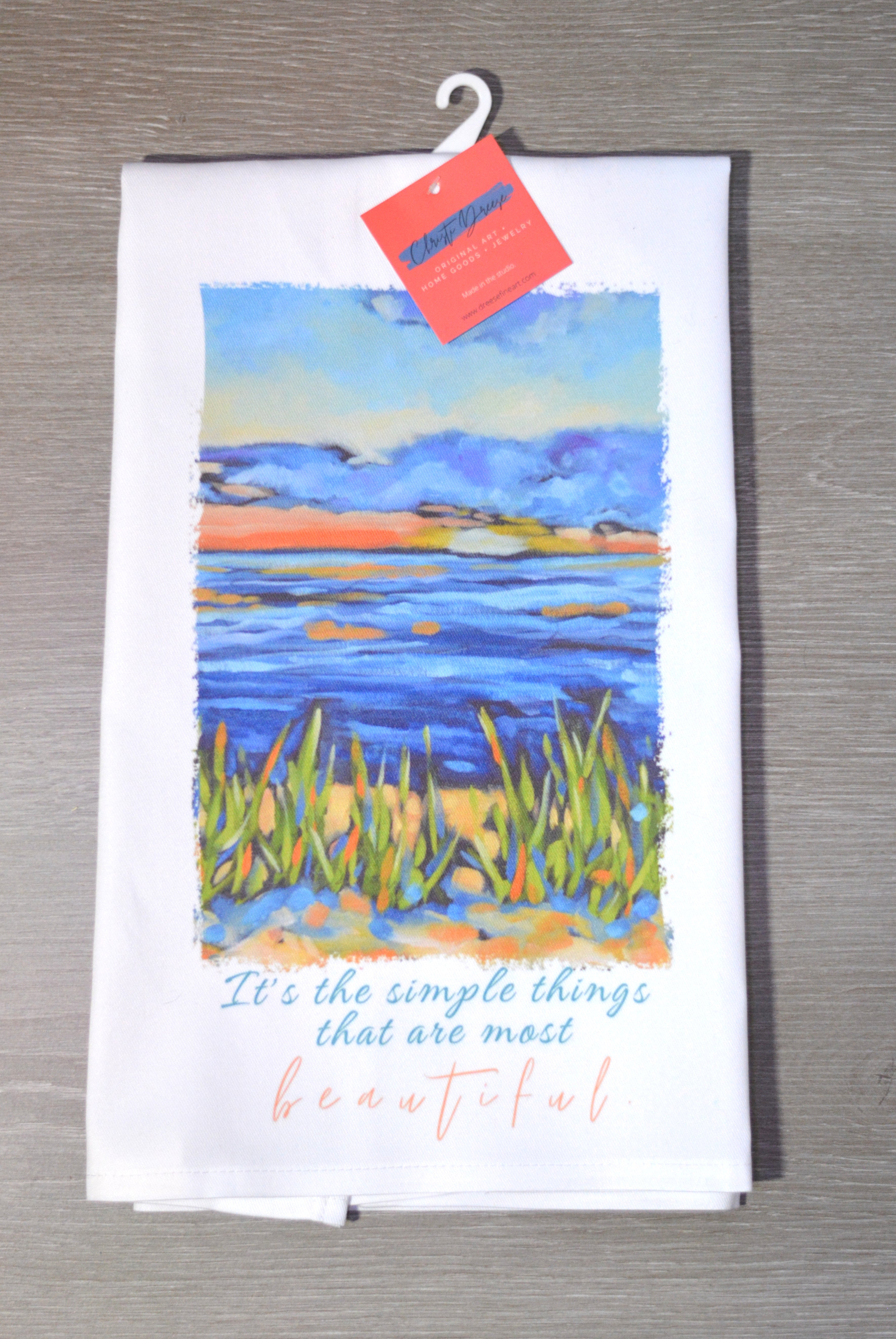 Dish Towel - "Beach Sunset Kitchen Towel" detail image - Resin Society