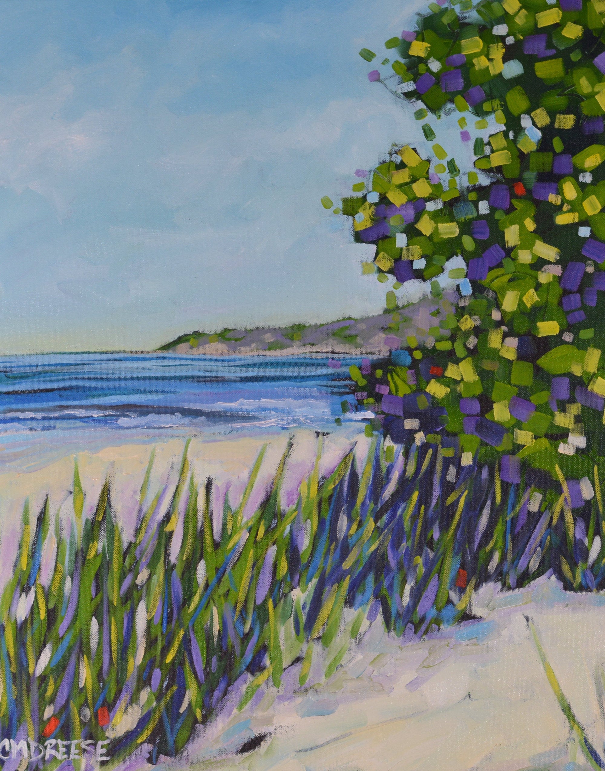 "Live by the Currents" Beach Lake Glass Art Print by Dreese Fine Art - Resin Society
