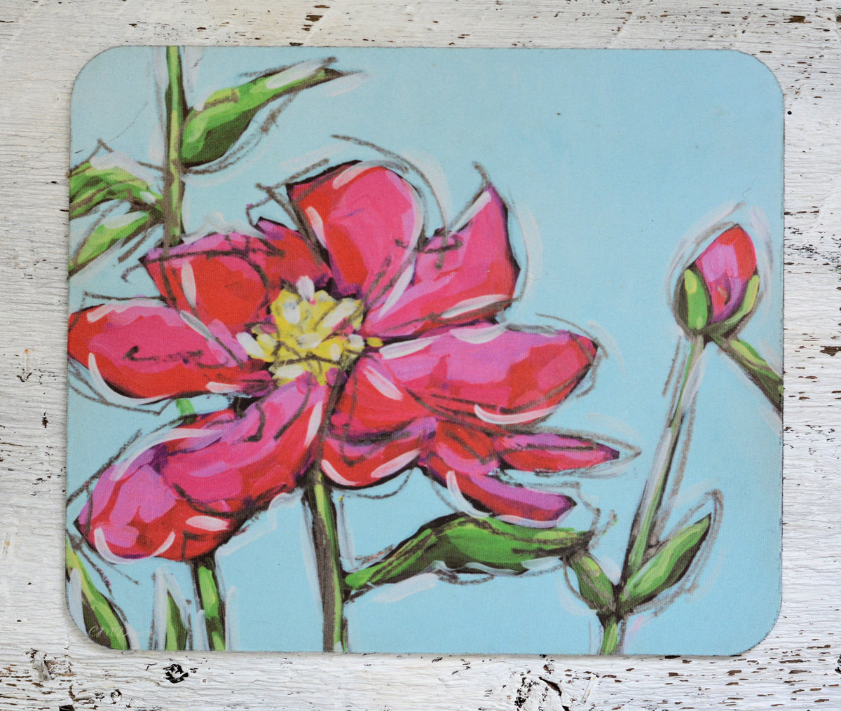 Mousepad: Pink Peony. Bright Flower. Grandmothers Garden Series. by Dreese Fine Art - Resin Society