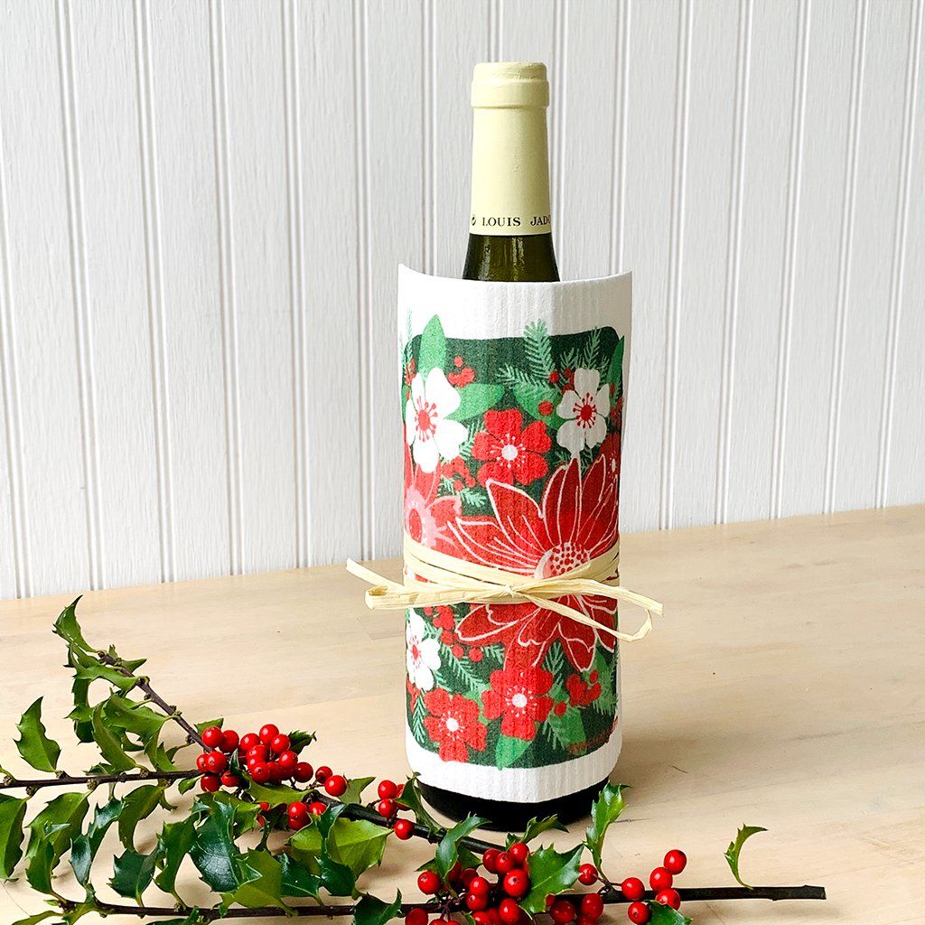 Christmas Flowers Poinsettia Swedish Dishcloth by sweetgum home, LLC - product image 2 for Resin Society