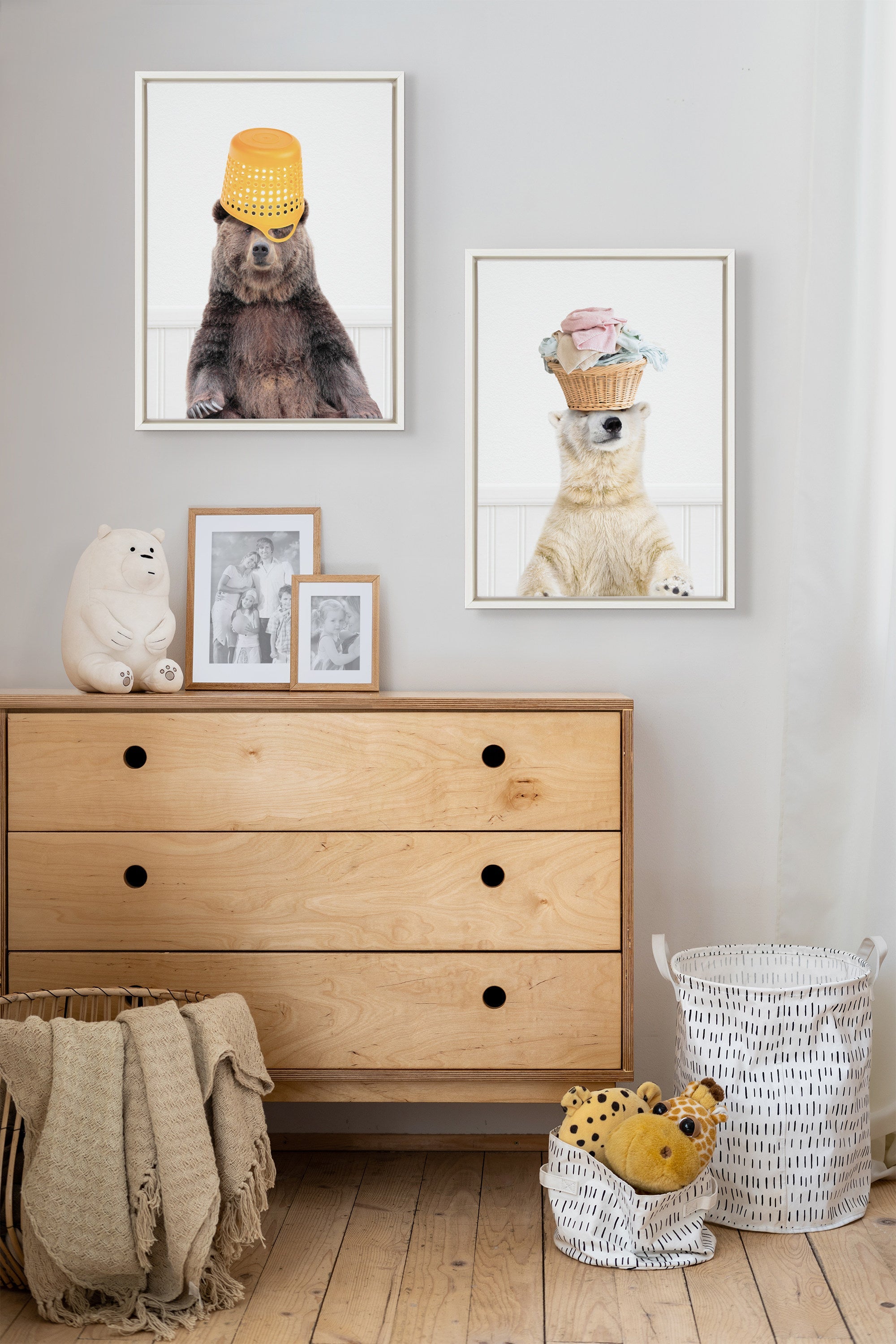 Sylvie Sorting Life Polar Bear 2 Framed Canvas by kateandlaurel - product image 5 for Resin Society