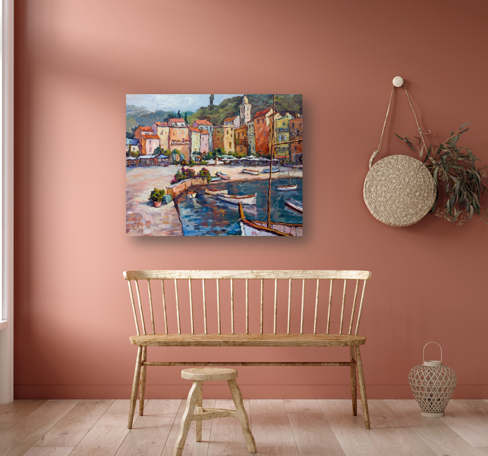 Cinque Terre Enhanced Canvas Print by John Beard Collection - product image 2 for Resin Society
