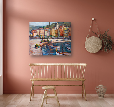 Cinque Terre Enhanced Canvas Print by John Beard Collection - product image 2 for Resin Society