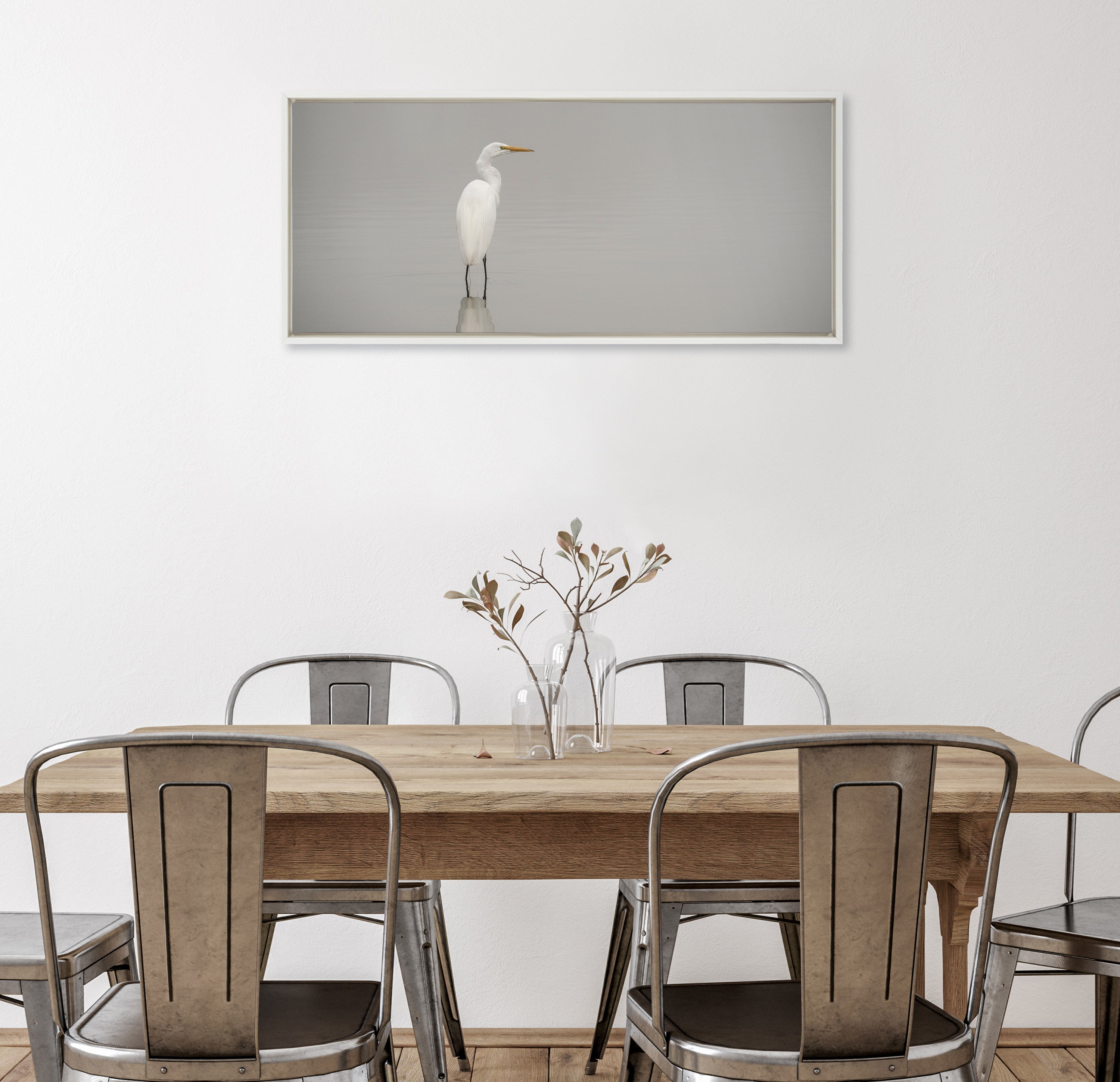 Sylvie Great White Egret Framed Canvas by kateandlaurel - product image 17 for Resin Society
