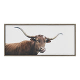 Sylvie Texas Longhorn Cow Lick Framed Canvas by kateandlaurel - product image 2 for Resin Society