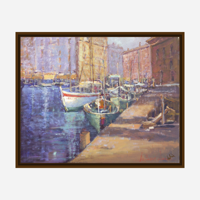 City Harbor Artist Enhanced Canvas Print by John Beard Collection - product image 6 for Resin Society