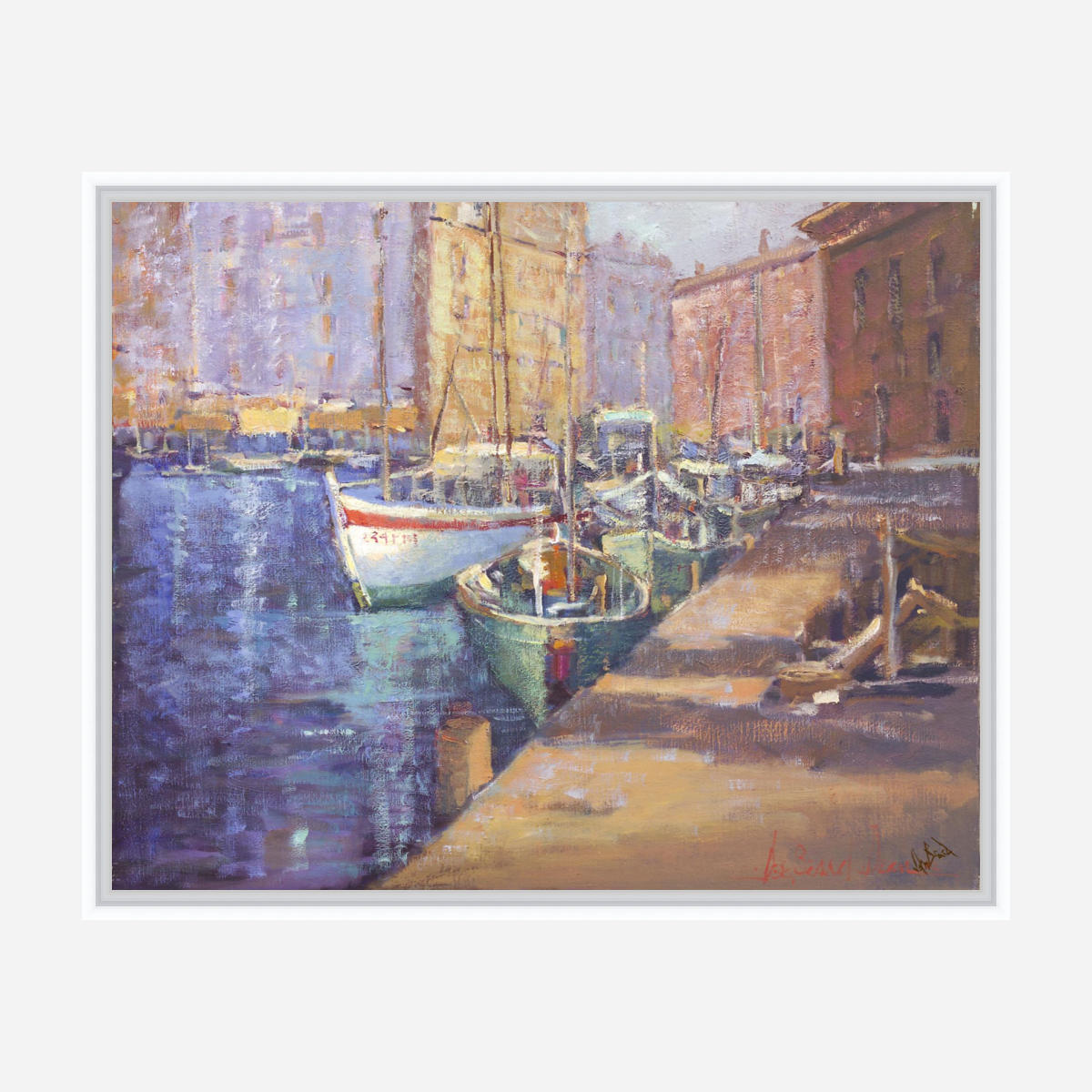 City Harbor Artist Enhanced Canvas Print by John Beard Collection - product image 5 for Resin Society