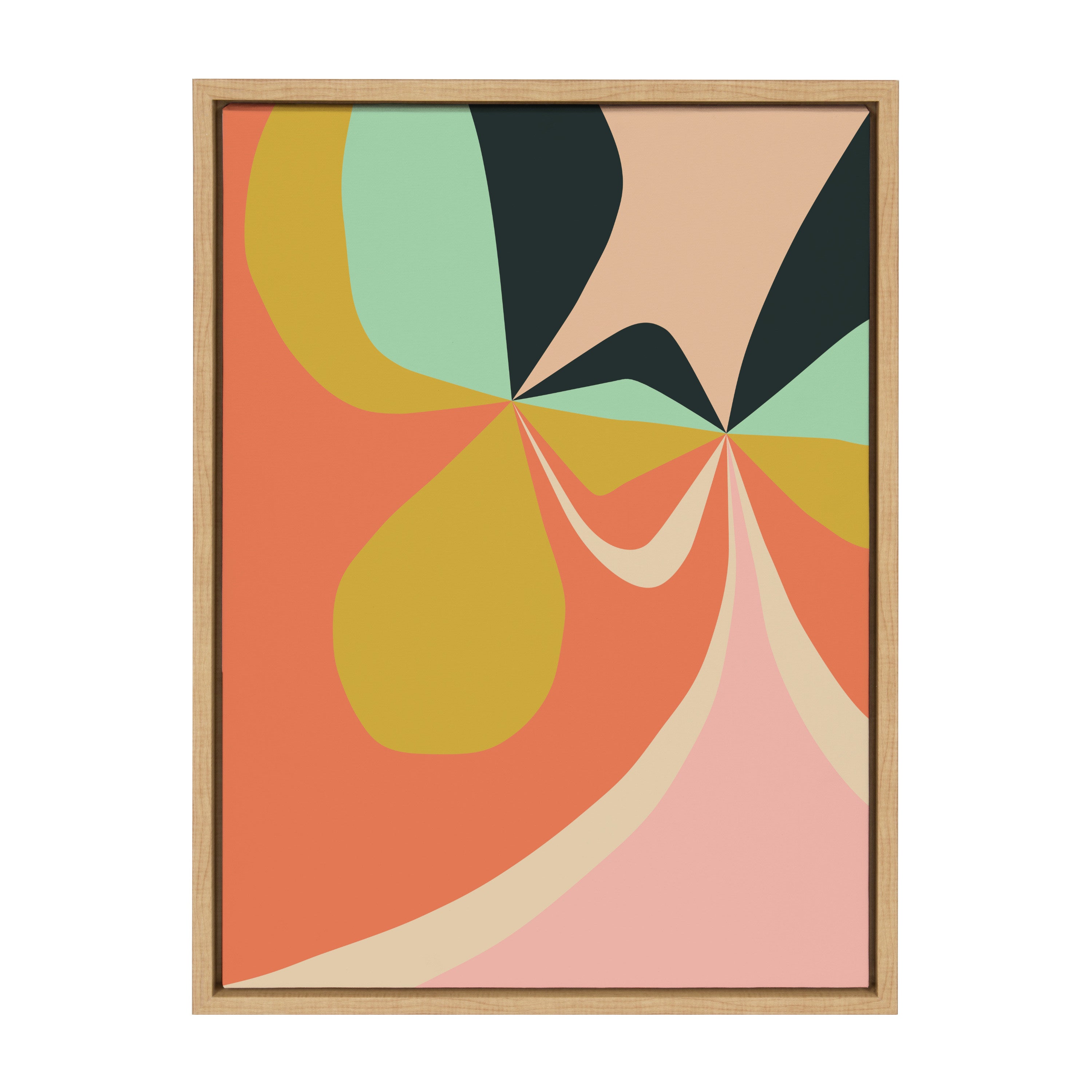 Sylvie Retro Floral 4 Framed Canvas by Alicia Bock