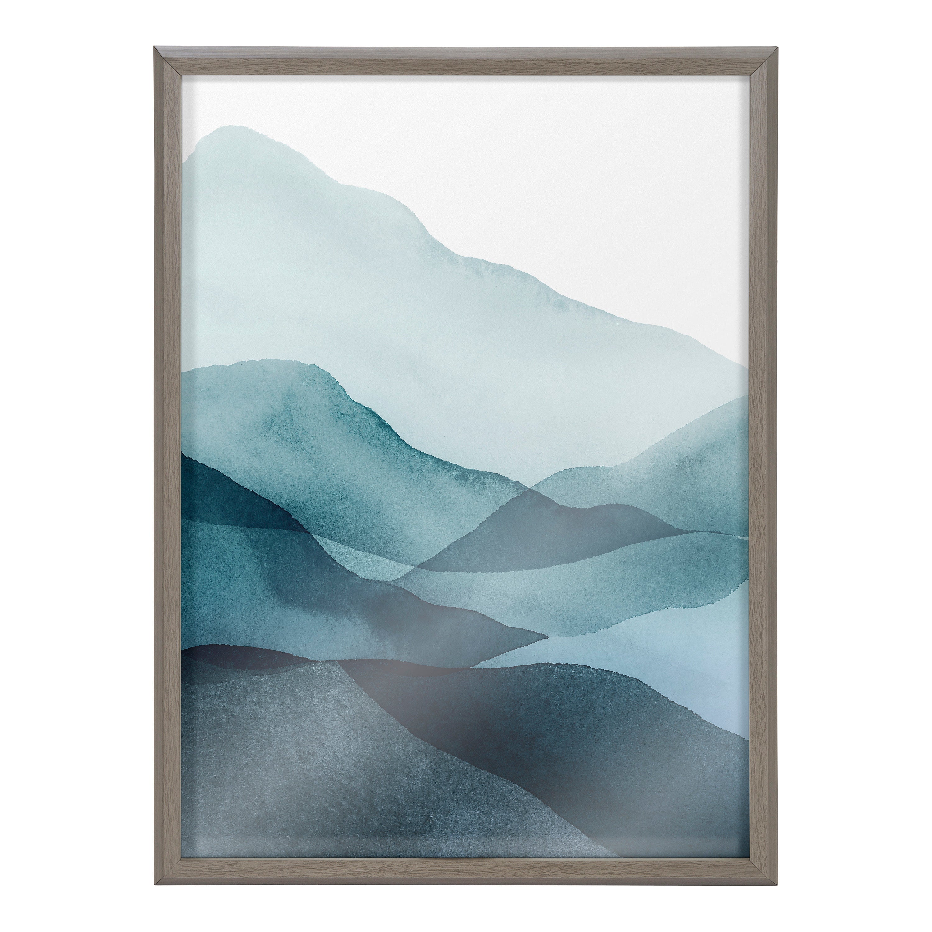 Blake Blue Mountain Range Framed Printed Glass by kateandlaurel - product image 2 for Resin Society