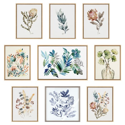Sylvie Botanical Split Fern Indigo and Botanical Maiden Indigo Framed by kateandlaurel - product image 4 for Resin Society
