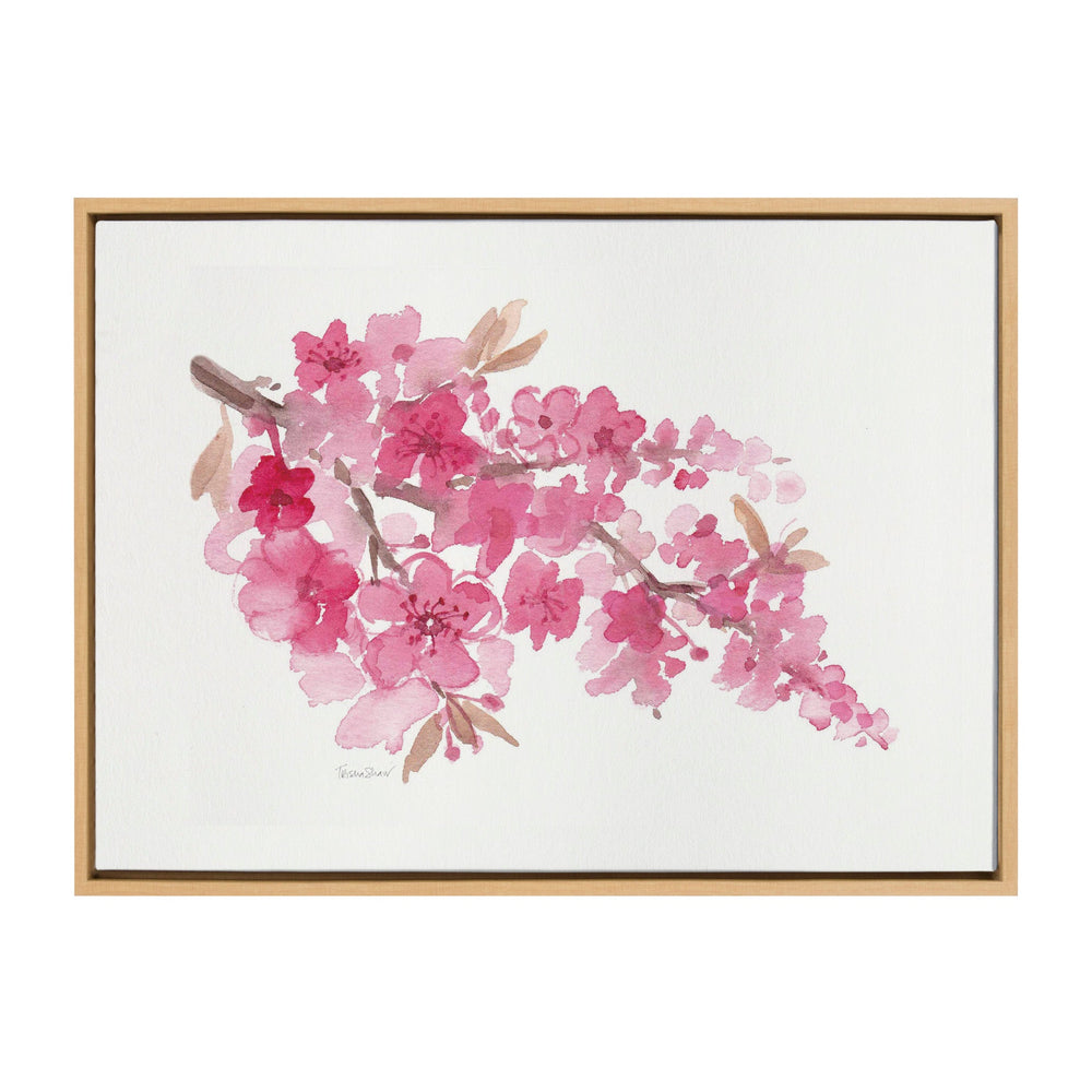 Sylvie Cherry Blossom Framed Canvas by kateandlaurel - main product image for Resin Society