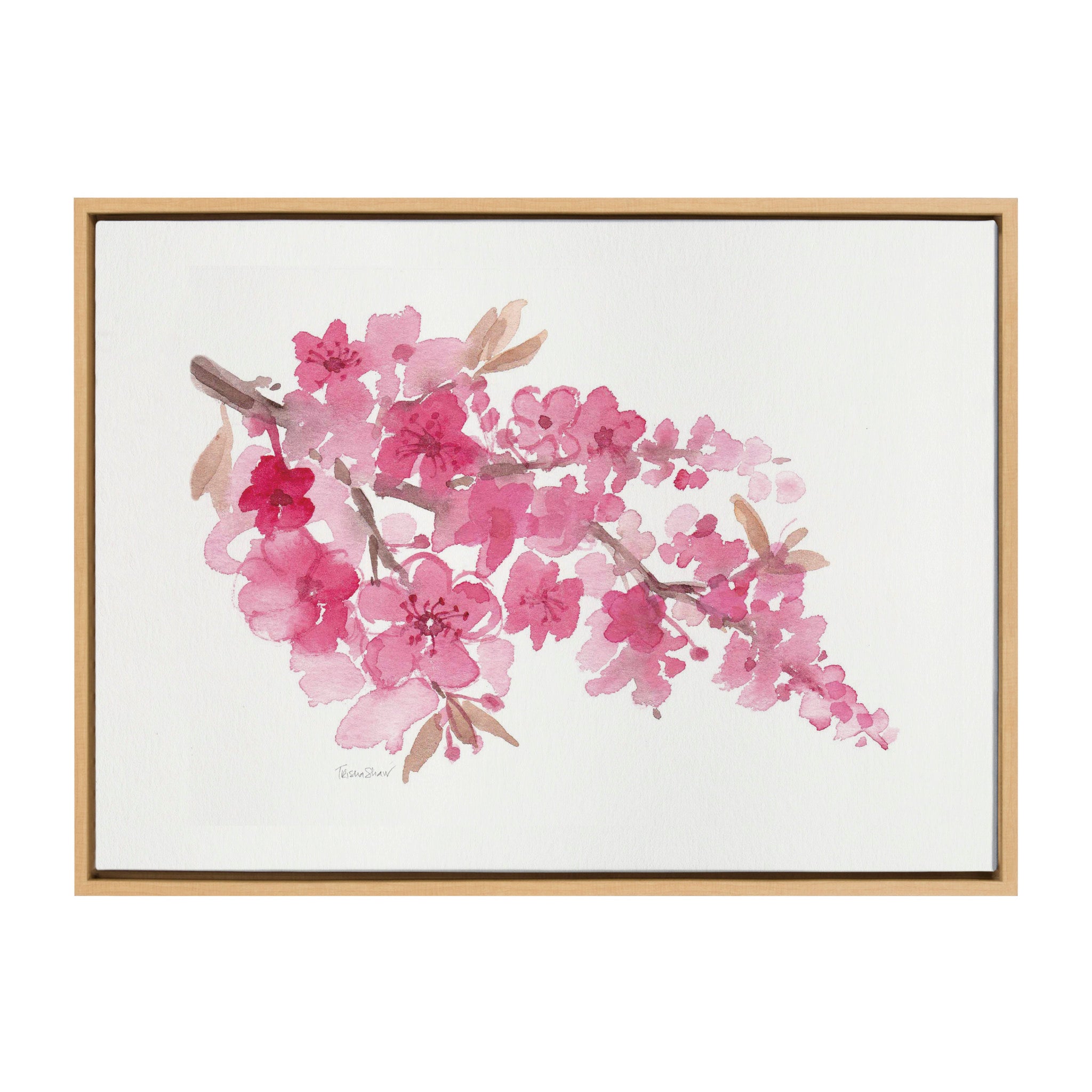 Sylvie Cherry Blossom Framed Canvas by kateandlaurel - main product image for Resin Society