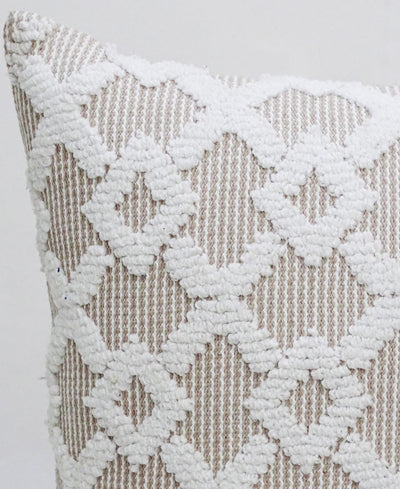 Decorative Beige Accent Throw Pillow 20"x20" by Vibhsa