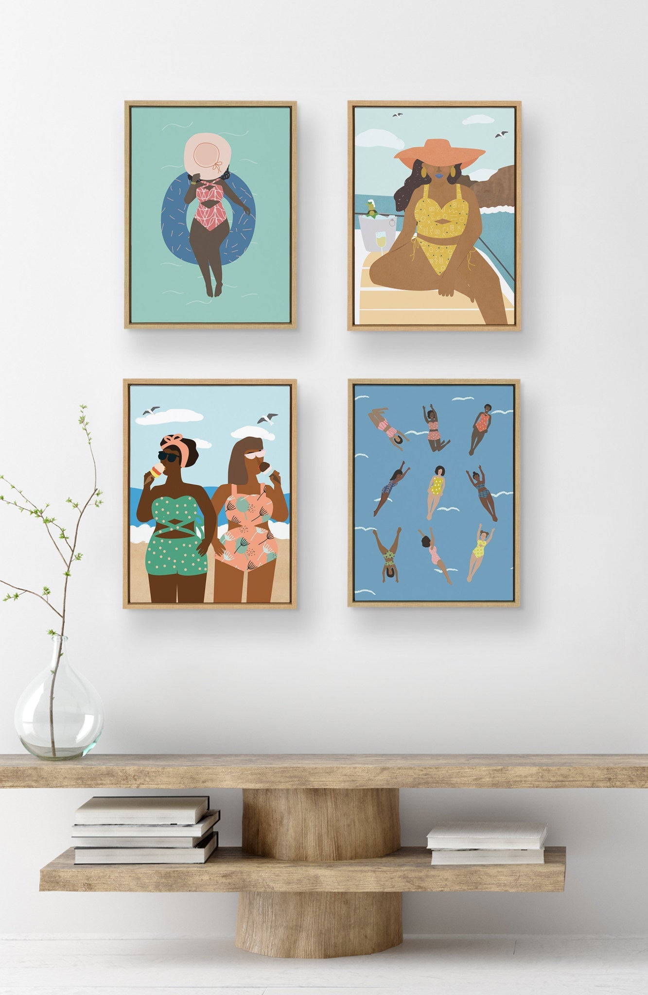 Sylvie Lady on a Boat Framed Canvas by kateandlaurel - product image 8 for Resin Society